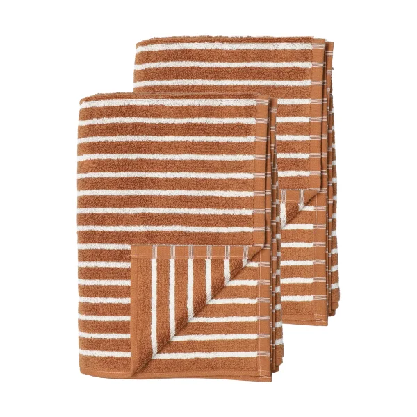 Scandi Living Drift bath towels 100x150 cm 2-pack - Brown-white