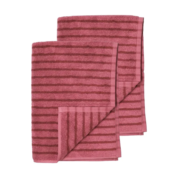 Scandi Living Drift bath towels 100x150 cm 2-pack - Pink-red