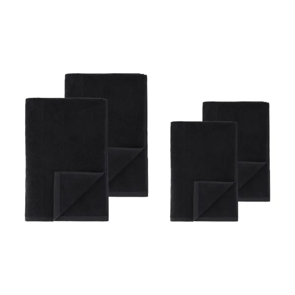 Scandi Living Drift towel set 4 pieces - Black