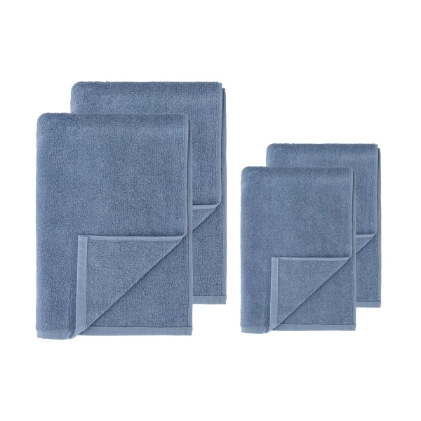 Scandi Living Drift towel set 4 pieces - Blue