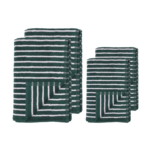 Scandi Living Drift towel set 4 pieces - Green-purple
