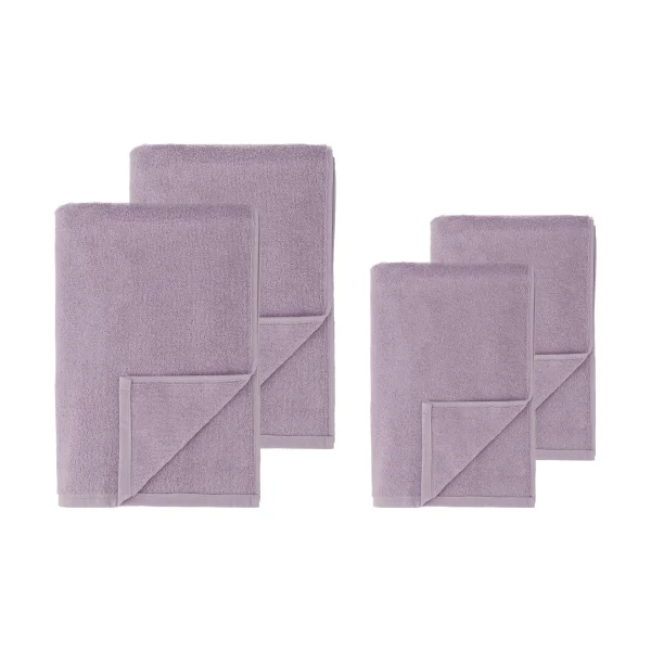 Scandi Living Drift towel set 4 pieces - Purple