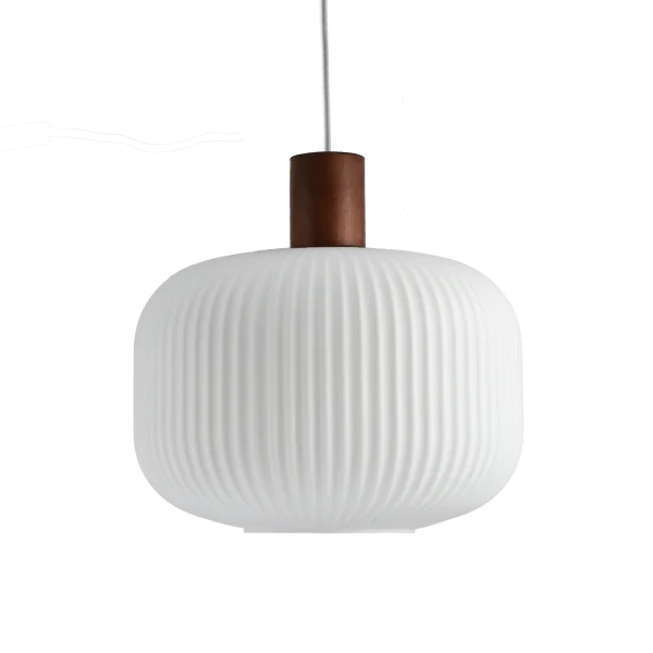Scandi Living Fair ceiling lamp Ø30 cm Frosted glass-dark stained ash