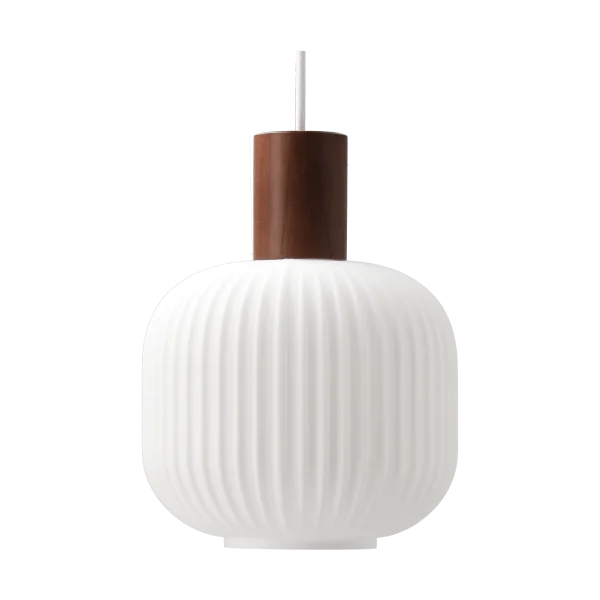 Scandi Living Fair pendant lamp Ø20cm Frosted glass-dark stained ash