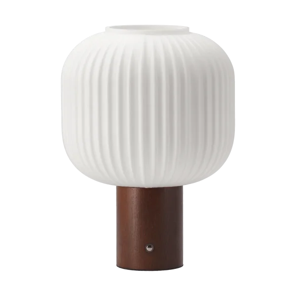 Scandi Living Fair portable table lamp Frosted glass-dark stained ash
