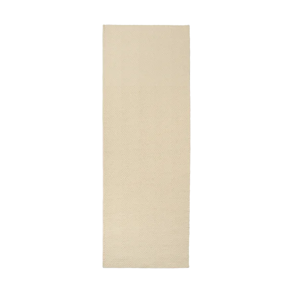 Scandi Living Furrow wool rug natural white 80x240 cm