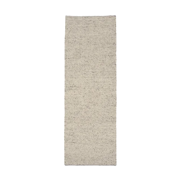 Scandi Living Furrow wool rug natural white/grey 80x240 cm