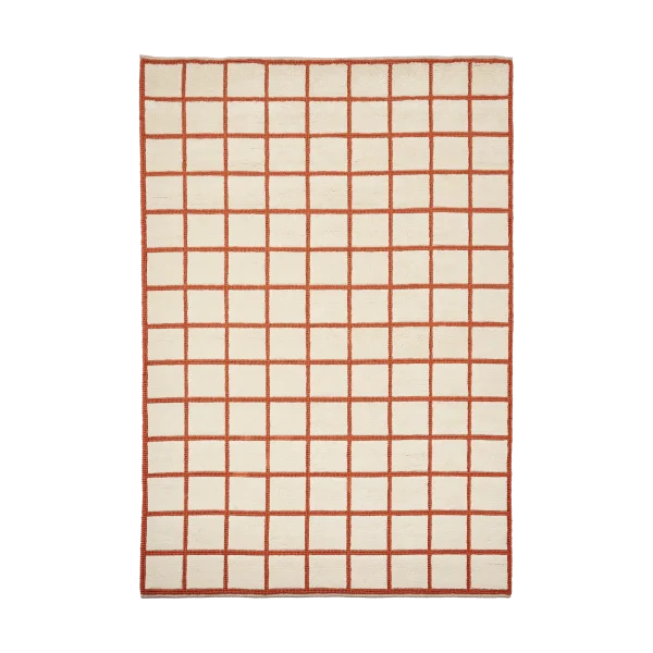 Scandi Living Pasture wool rug natural white/rust 200x300 cm
