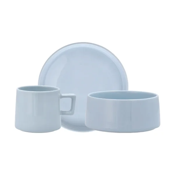 Scandi Living Taper breakfast set 12 pieces - Light blue