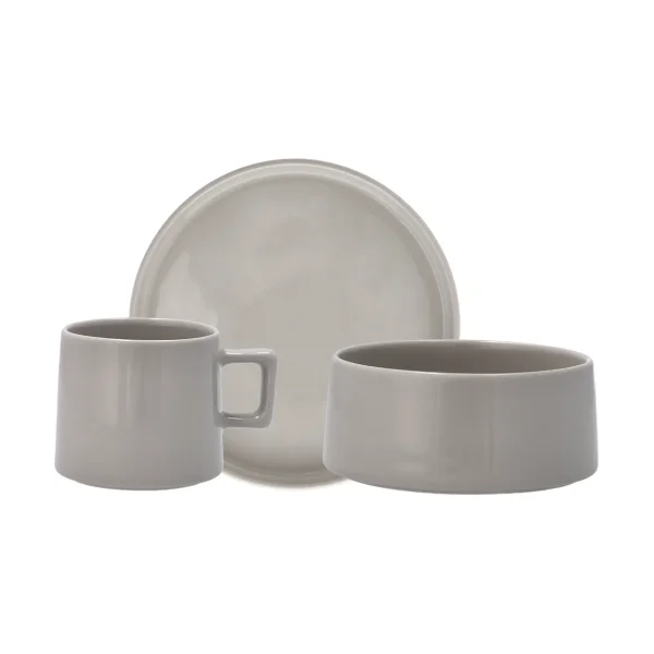 Scandi Living Taper breakfast set 12 pieces - Light grey