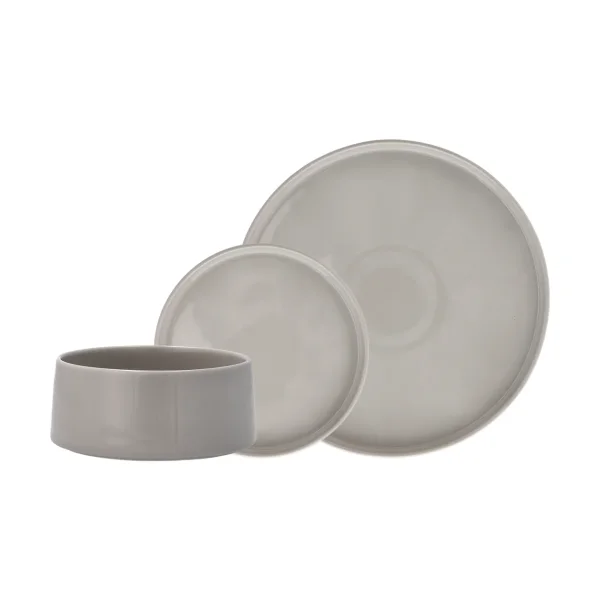 Scandi Living Taper dinnerware set 12 pieces - Light grey