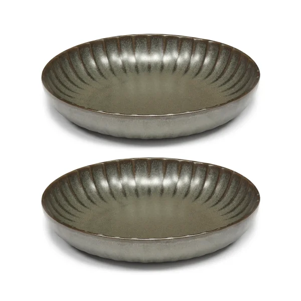 Serax Inku high plate L Ø23 cm 2-pack Green