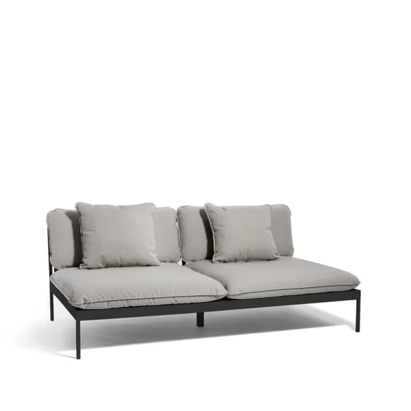 Skargaarden Bönan modular sofa Sunbrella Sling light grey, 2-seat, d. grey aluminium frame