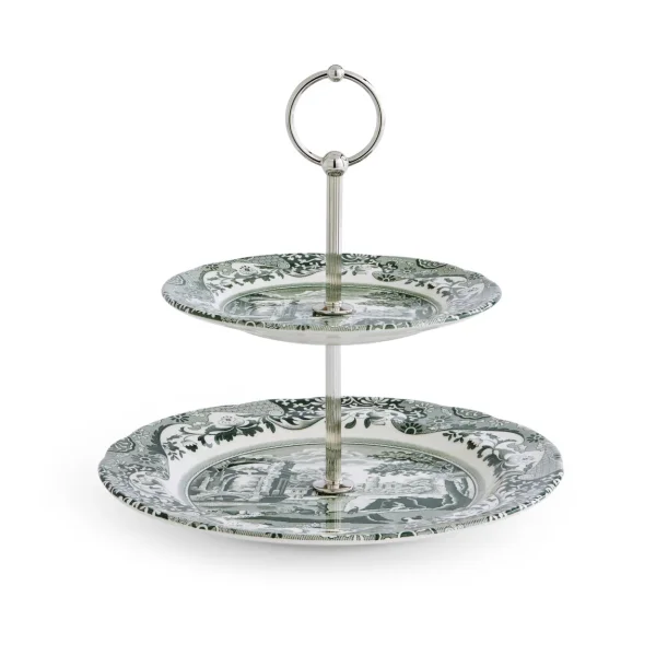 Spode Heritage Green Italian cake stand Green, 2 tiers