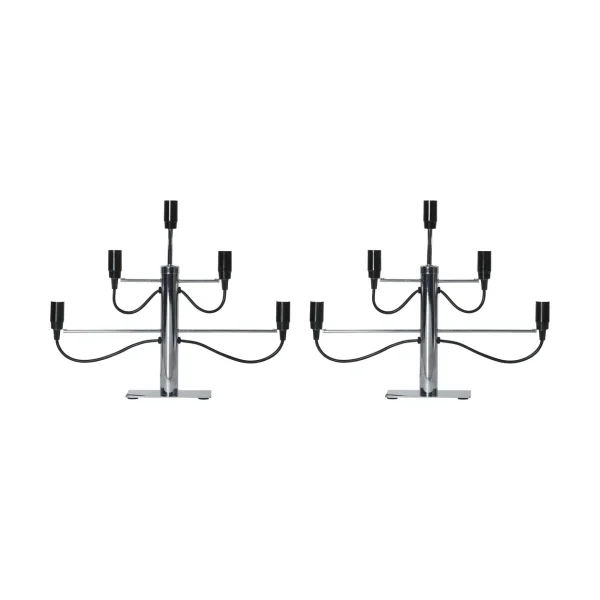 Star Trading Milano 5 candlestick 46 cm 2-pack - Chrome