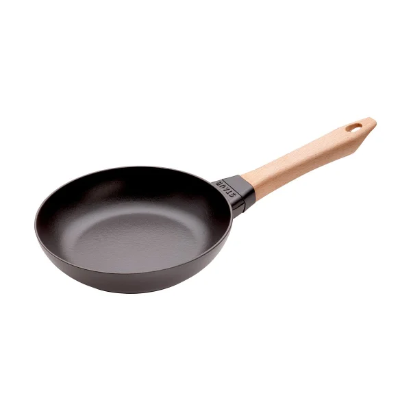 STAUB Staub frying pan cast iron black light wood handle Ø20 cm