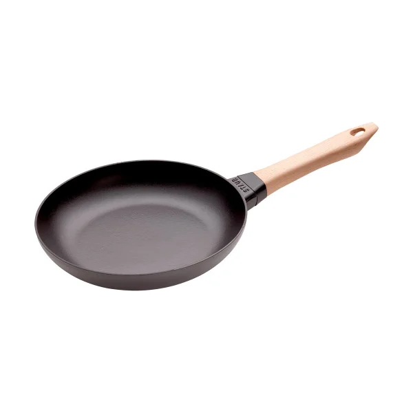 STAUB Staub frying pan cast iron black light wood handle Ø24 cm
