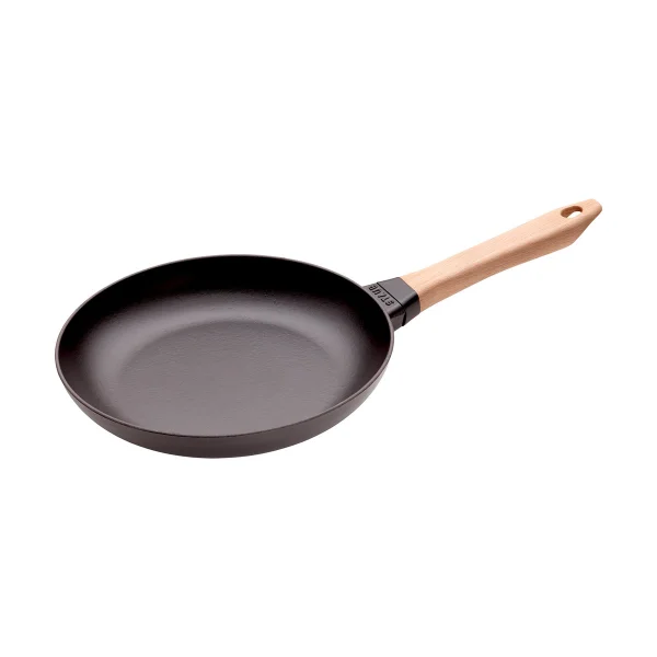 STAUB Staub frying pan cast iron black light wood handle Ø26 cm