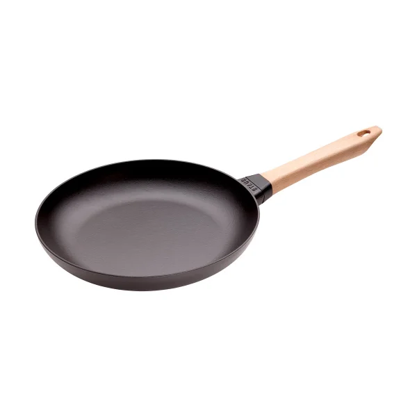 STAUB Staub frying pan cast iron black light wood handle Ø28 cm