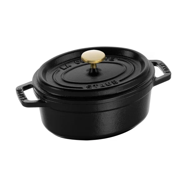 STAUB Staub La Cocotte oval cast iron pot 0.6 L Black