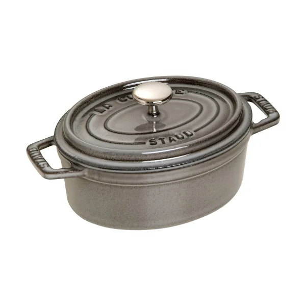 STAUB Staub La Cocotte oval cast iron pot 0.6 L Graphite gray