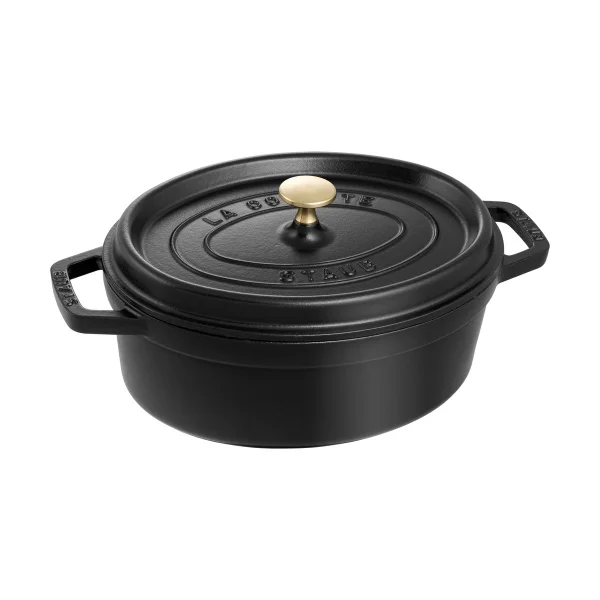 STAUB Staub La Cocotte oval cast iron pot 3.2 L Black
