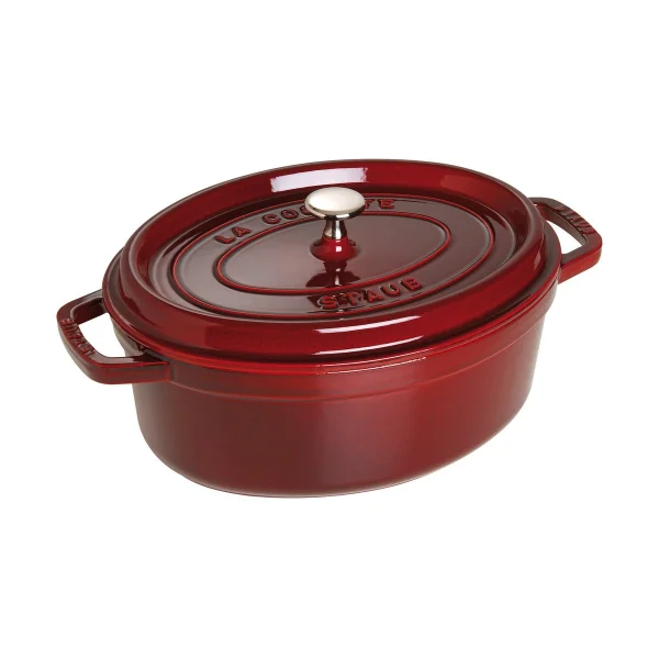 STAUB Staub La Cocotte oval cast iron pot 4.2 L Grenadine red