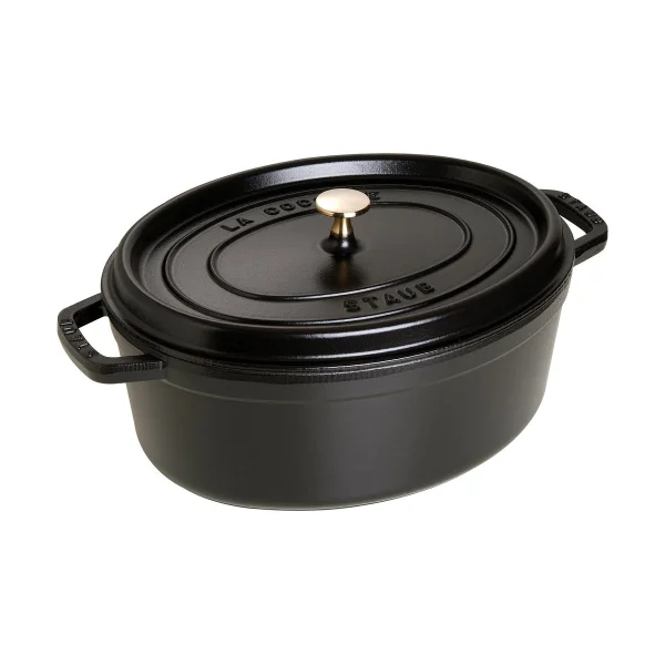 STAUB Staub La Cocotte oval cast iron pot 6.7 L Black