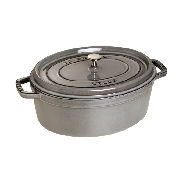 STAUB Staub La Cocotte oval cast iron pot 6.7 L Graphite gray
