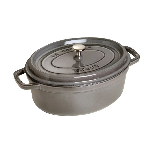 STAUB Staub La Cocotte oval pot cast iron 8 L Graphite gray
