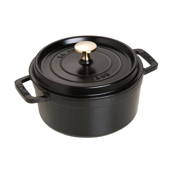 STAUB Staub La Cocotte round casserole cast iron 1.7 L Black