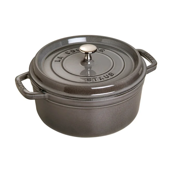 STAUB Staub La Cocotte round casserole cast iron 1.7 L Graphite gray