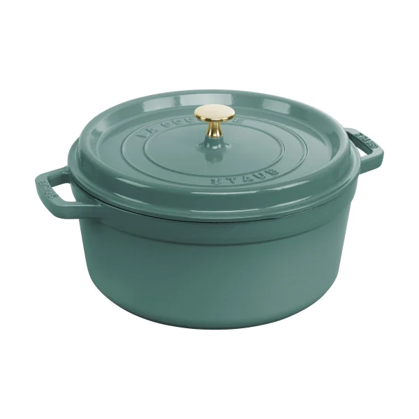 STAUB Staub La Cocotte round casserole cast iron 5.2 L Eucalyptus wood