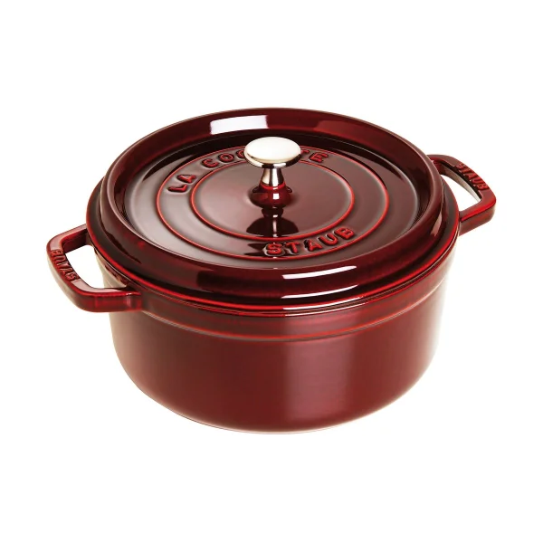 STAUB Staub La Cocotte round casserole cast iron 5.2 L Grenadine red