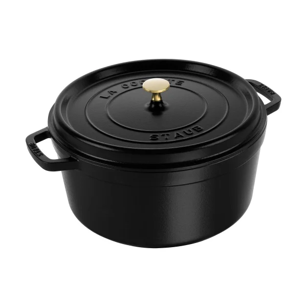 STAUB Staub La Cocotte round casserole cast iron 8.4 L Black