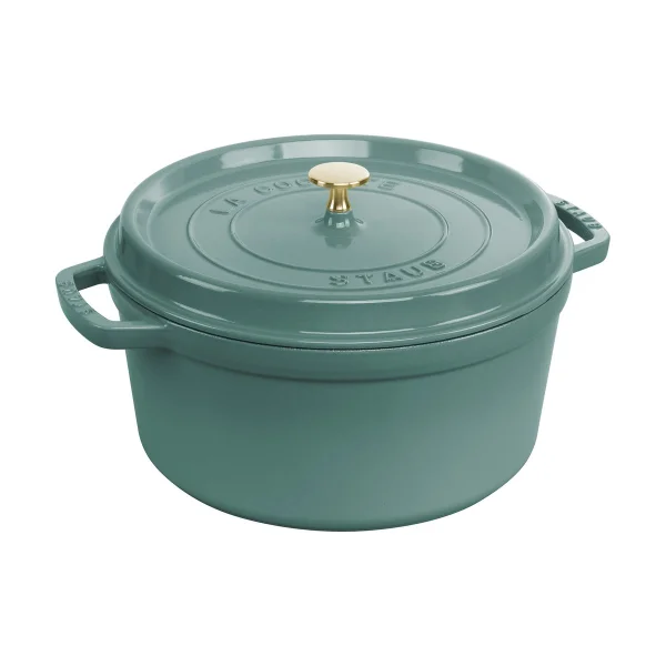 STAUB Staub La Cocotte round cast iron pot 6.7 L Eucalyptus wood