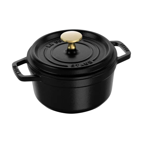 STAUB Staub La Cocotte round pot cast iron 1.2 L Black