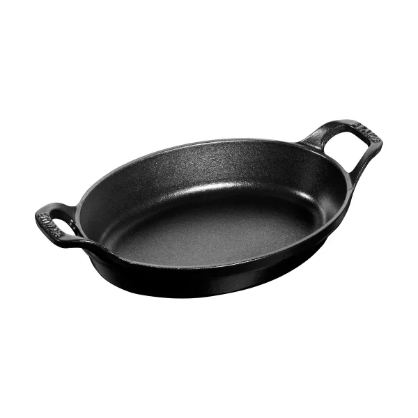 STAUB Staub oval baking dish cast iron 28 cm Black