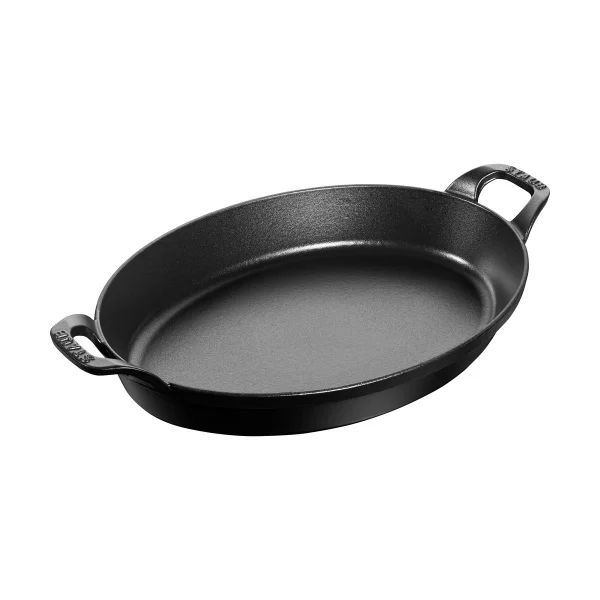 STAUB Staub oval cast iron baking dish 32 cm Black