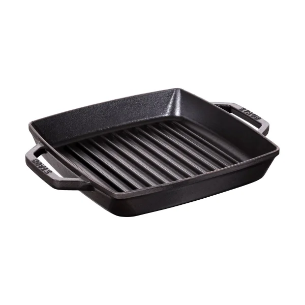 STAUB Staub Pure grill pan cast iron square black 23 cm