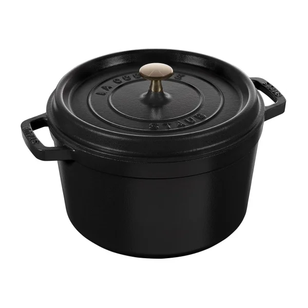 STAUB Staub round casserole dish high 4.8 L Mattblack