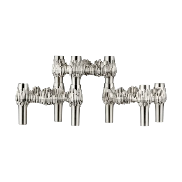 STOFF Nagel STOFF Nagel Quist candlestick 3-pack Brushed chrome