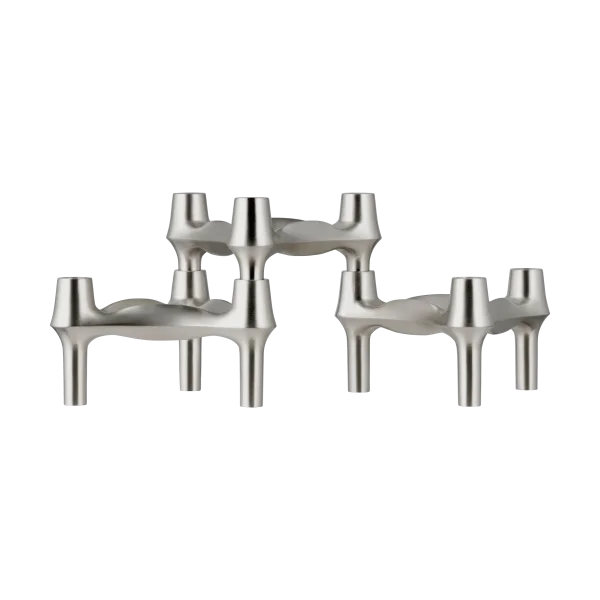 STOFF STOFF BMF candle holder 3-pack Brushed chrome