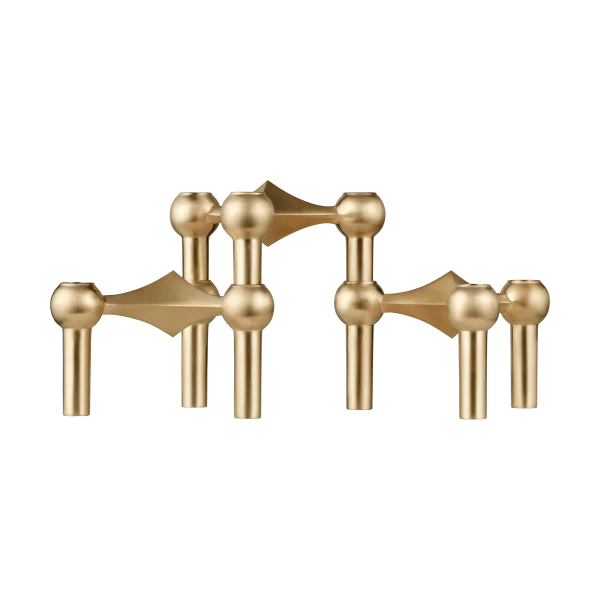 STOFF STOFF Nagel candle sticks 3-pack Brushed brass