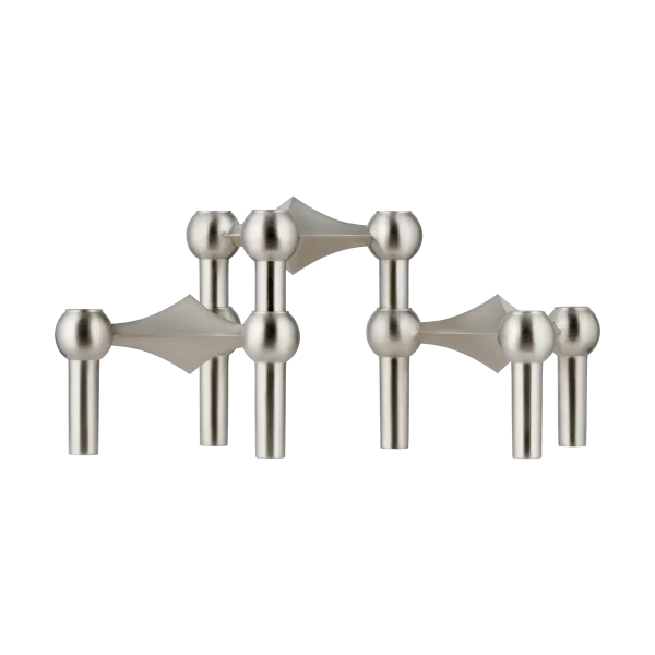 STOFF STOFF Nagel candle sticks 3-pack Brushed chrome