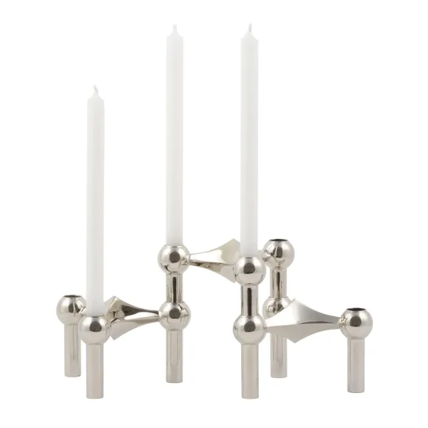 STOFF STOFF Nagel candlestick 3-pack + candles 12-pack