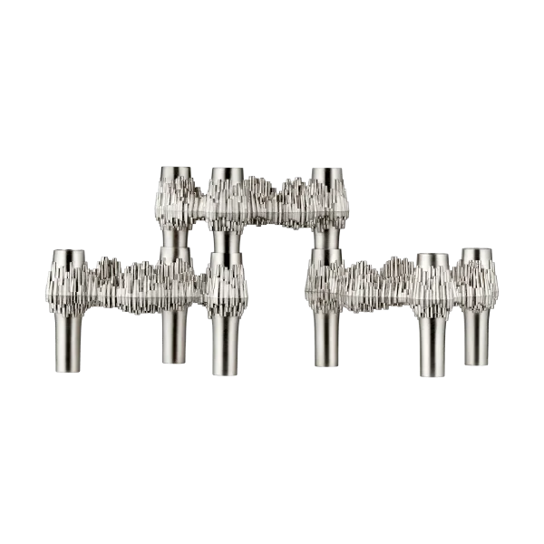 STOFF STOFF Quist candlestick 3-pack Brushed chrome