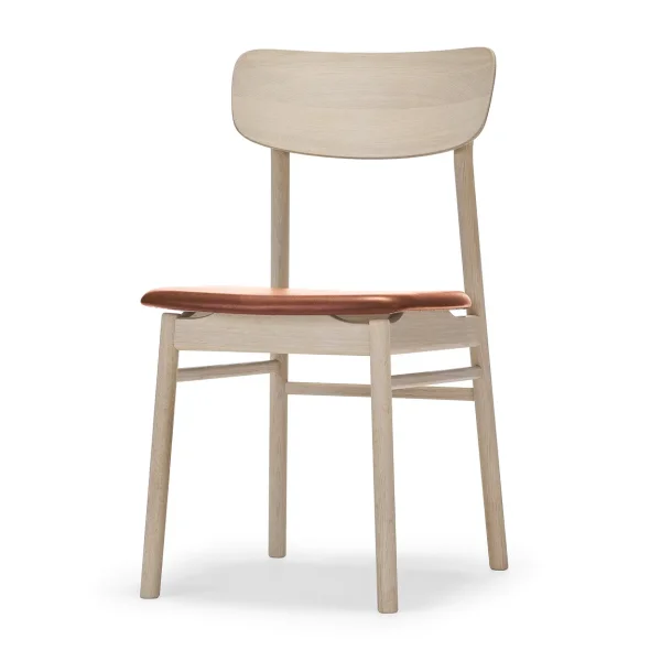Stolab Prima Vista chair Elmotique leather 43807 cognac-birch light matte finish