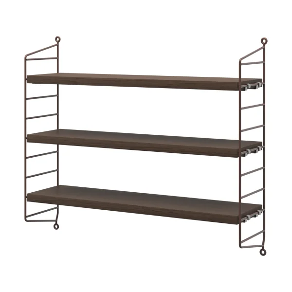 String String Pocket wall shelf Dark oak-dark brown
