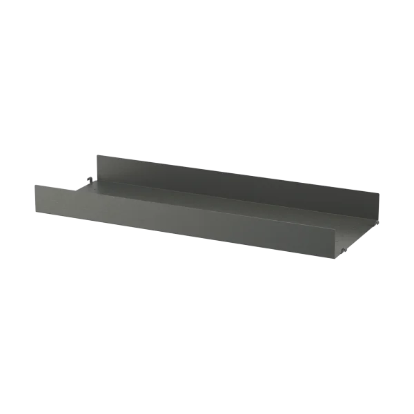 String String shelf metal Dark grey, 78x30 cm, high edge